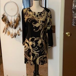 💐💐Rafaella Black print tunic top